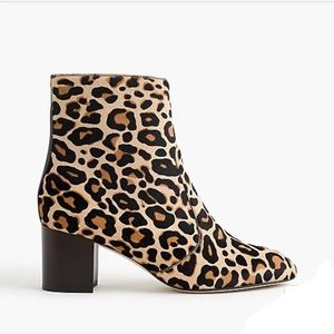 NWT J. Crew Ankle boots in leopard calf hair